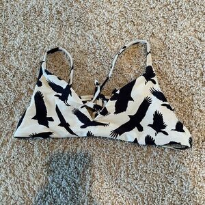 Boys + Arrows Black and White Bird Bikini Top